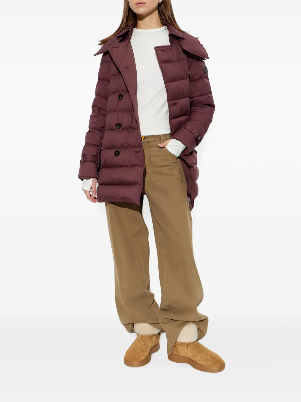 Burberry Audley jas met dubbele rij knopen Rood