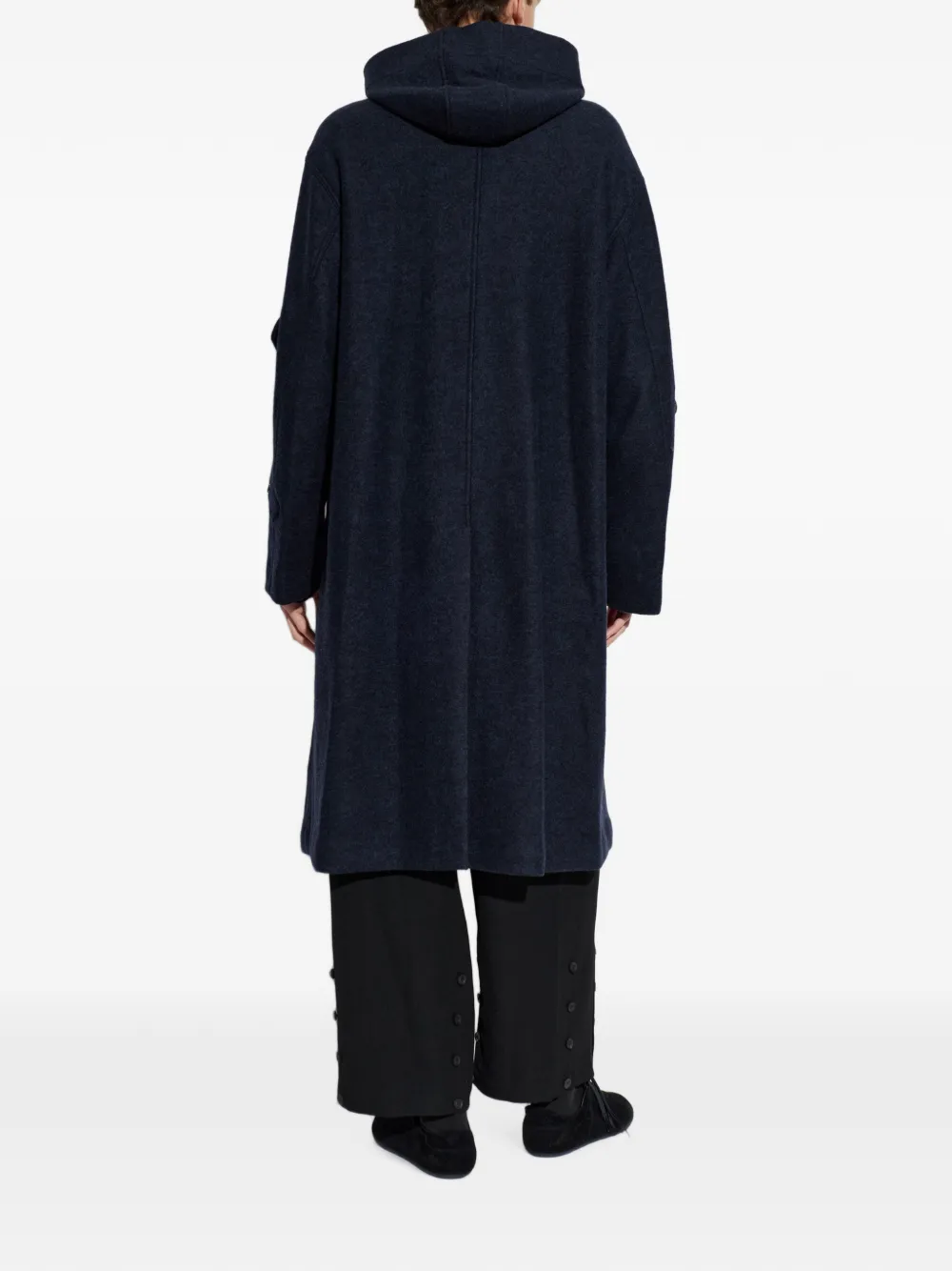 Yohji Yamamoto Jas met capuchon Blauw