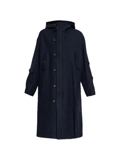 Yohji Yamamoto hooded wool-blend coat