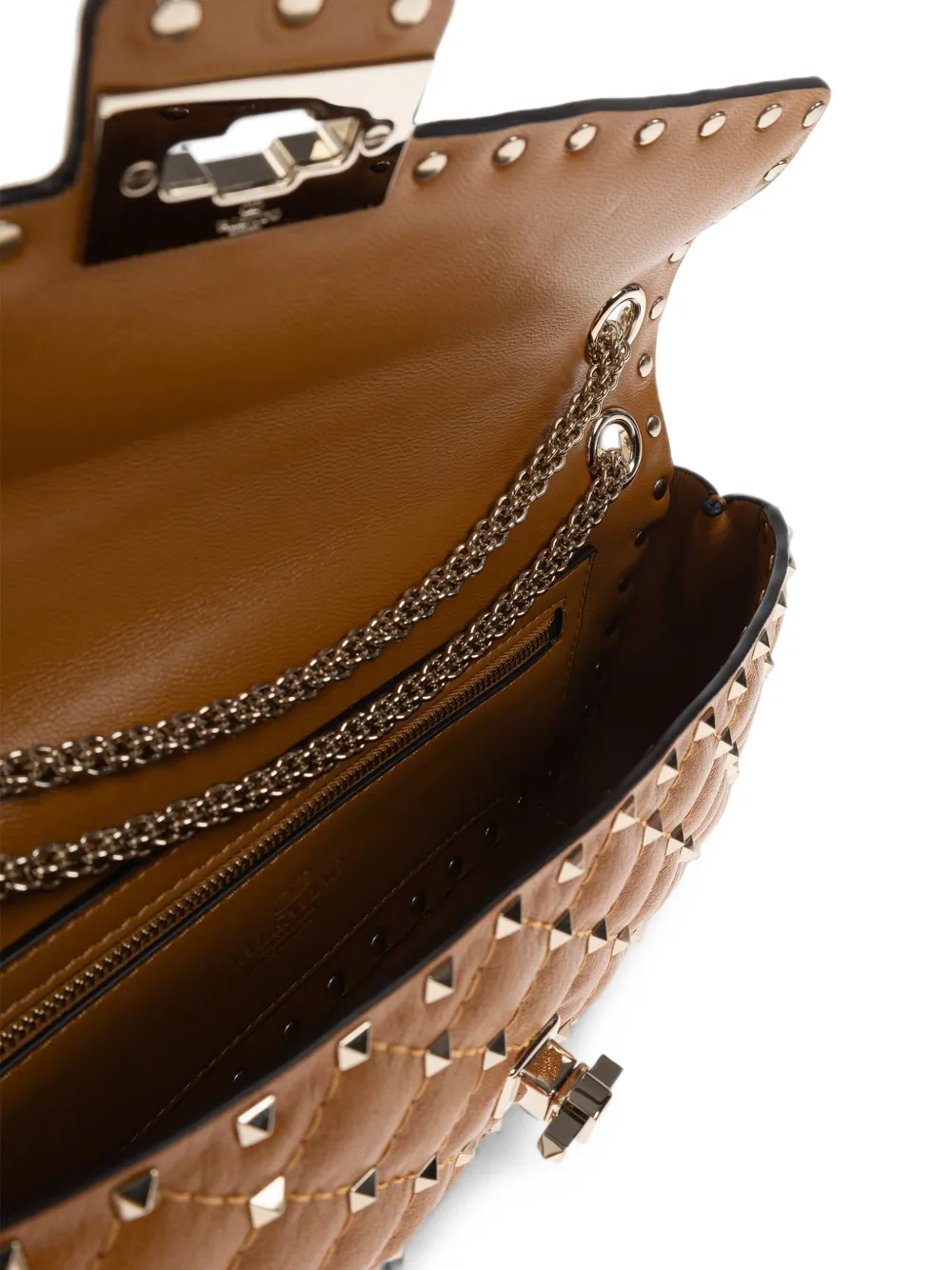 Valentino Garavani Rockstud Spike medium gewatteerde schoudertas Bruin