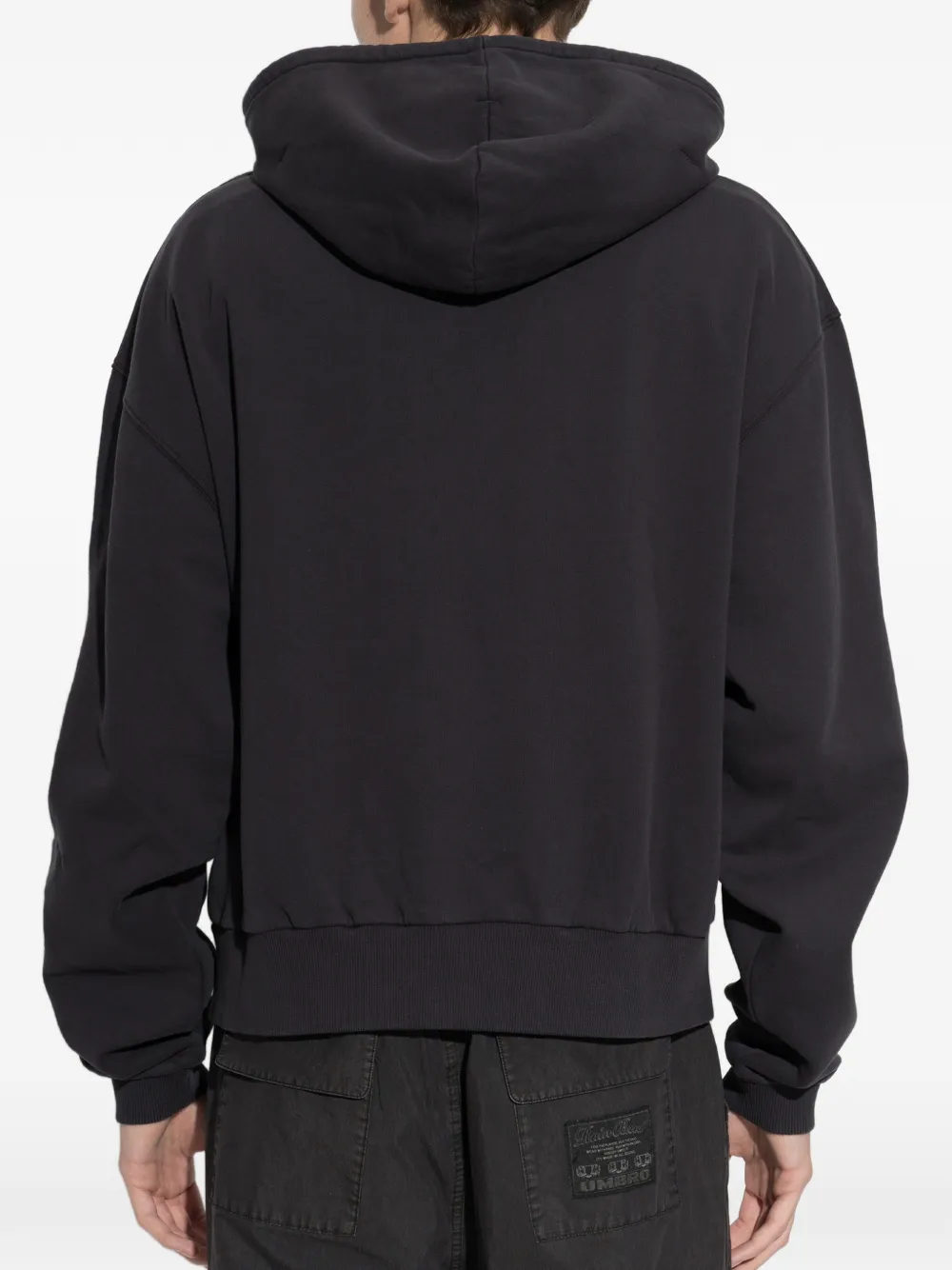 UMBRO logo-embroidered zip-up hoodie Zwart