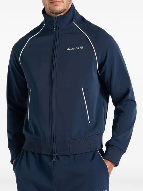 Manière De Voir Signature piped track jacket - dark navy