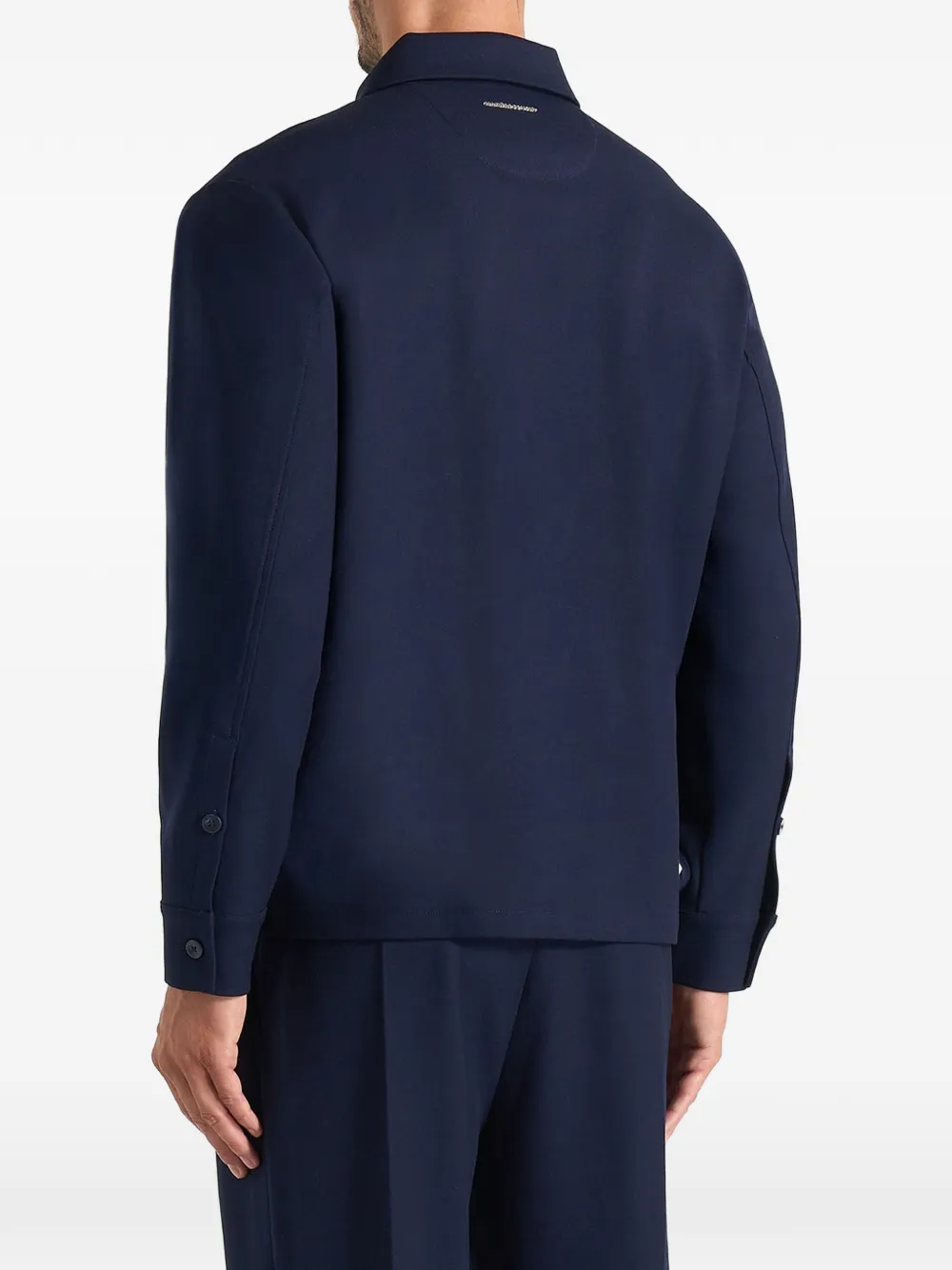 Manière De Voir Valentin klassiek getailleerd overhemd met lange mouwen Blauw