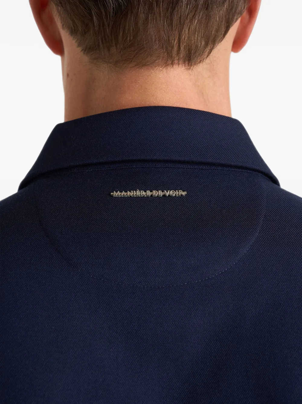 Manière De Voir Valentin klassiek getailleerd overhemd met lange mouwen Blauw