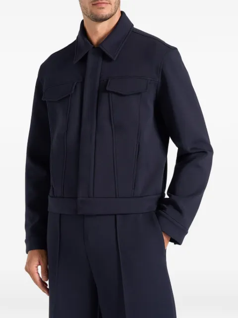 Manière De Voir Kairo - neoprene trucker jacket - navy