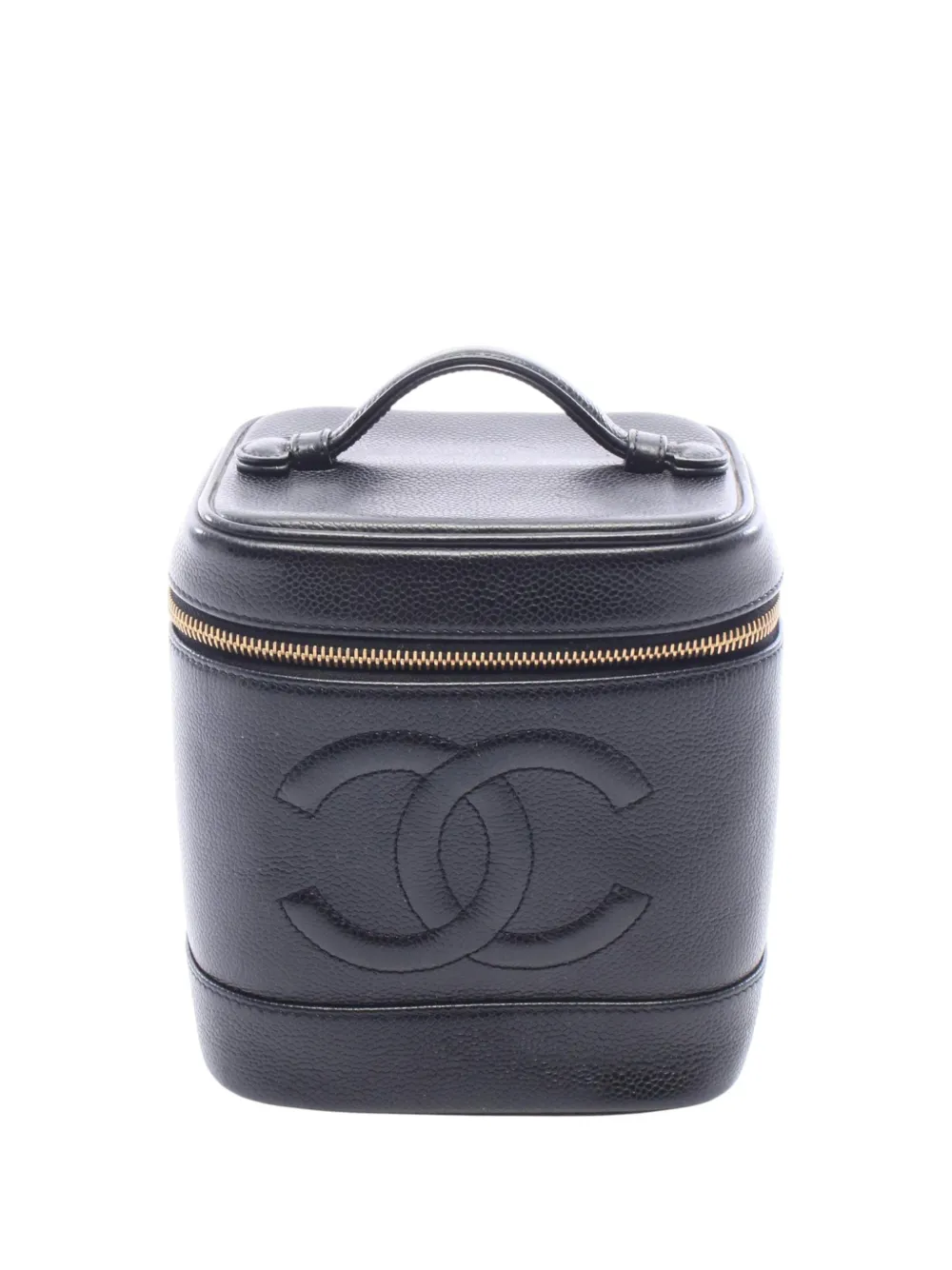 CHANEL Pre-Owned 2002-2003 CC Caviar Case vanity bag - Nero