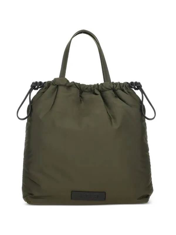 ASPESI Drawstring Shoulder Bag in Green