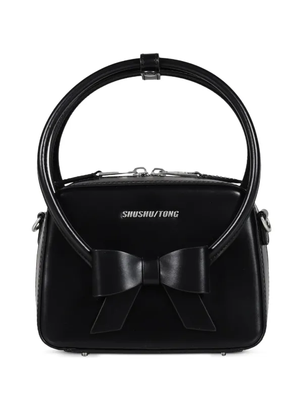 Shushu/Tong Bow-detail Leather Tote Bag in Black
