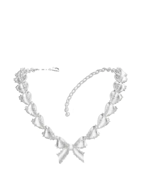 Shushu/Tong × YVMIN Bow-detail Necklace in Silver