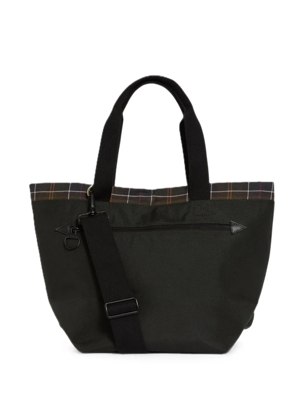 Barbour Field shopper met tartan afwerking en zak-detail Groen