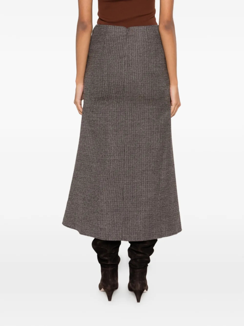 ETRO check-pattern panelled midi skirt Grijs