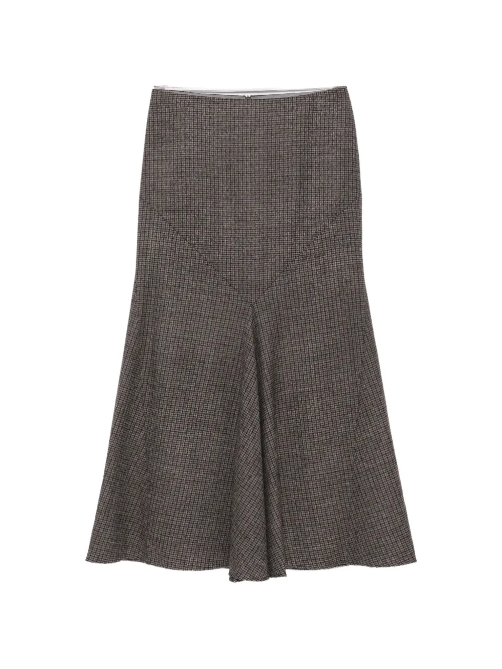 ETRO check-pattern panelled midi skirt Grijs