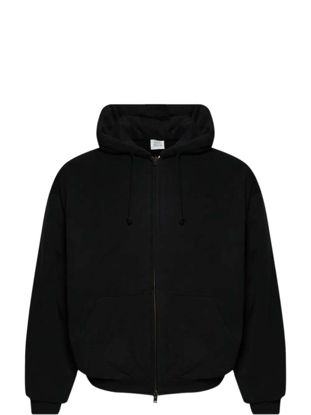 VETEMENTS puffed zip-up hoodie Zwart