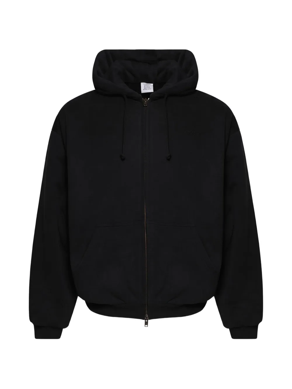 VETEMENTS puffed zip-up hoodie Zwart