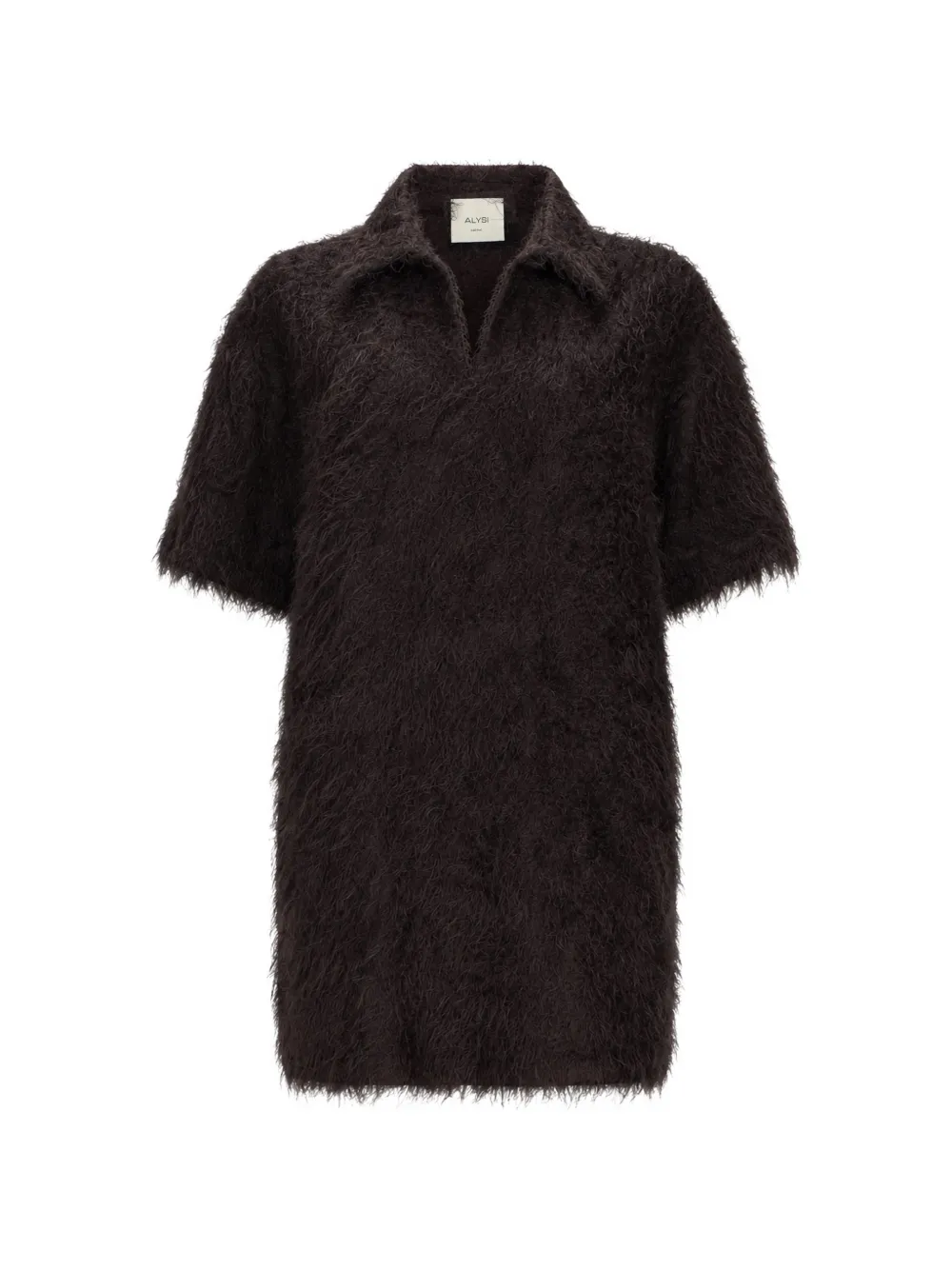 Alysi textured short-sleeve mini dress Paars