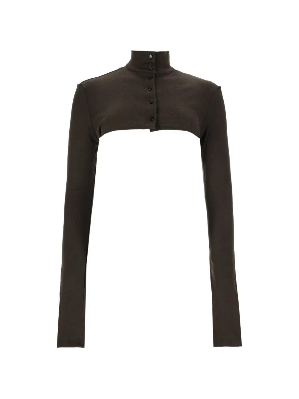 Alysi button-up cropped cardigan - Marrone