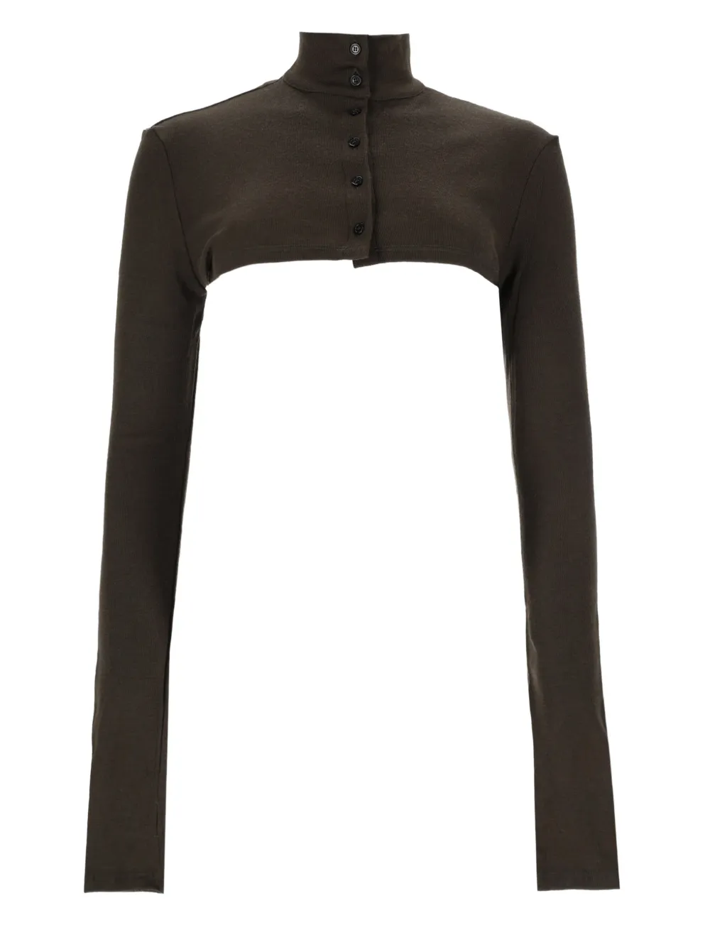 Alysi Button-up cropped vest Bruin