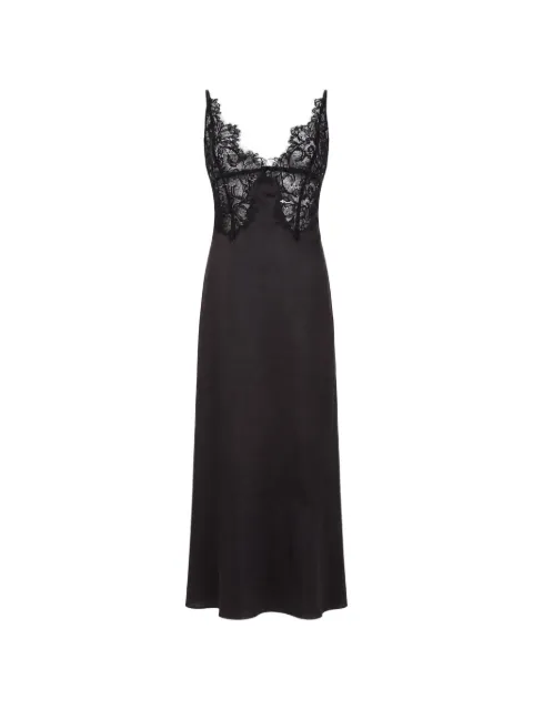 Alysi lace-trim satin midi dress