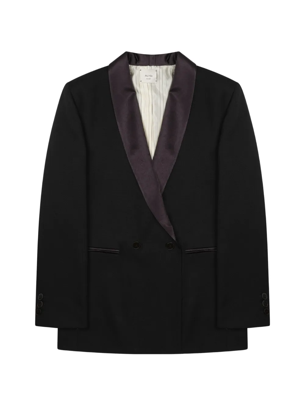 Alysi satin-lapel double-breasted jacket - Schwarz