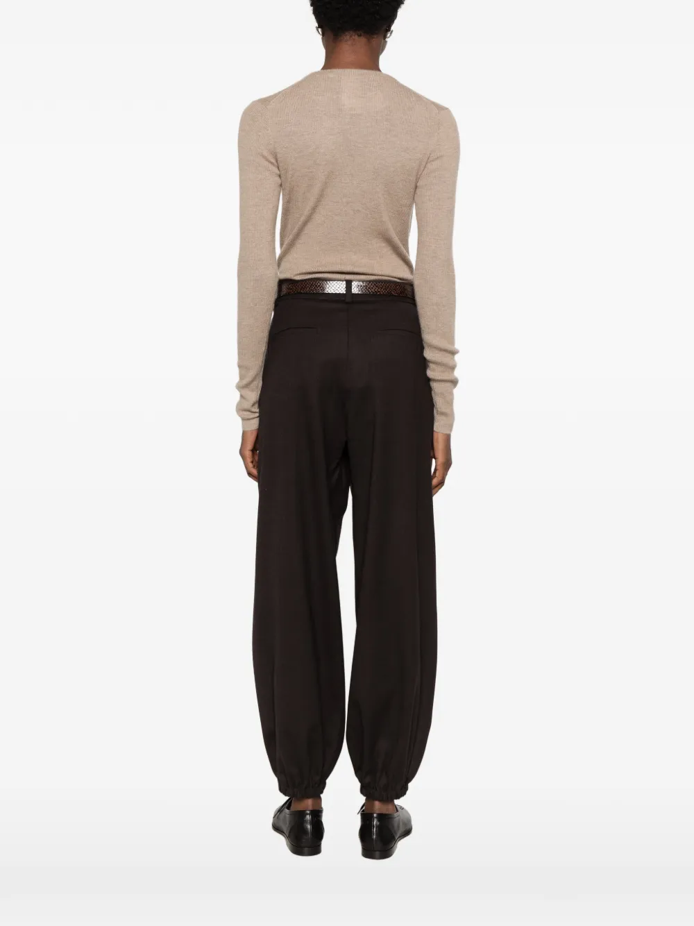 Max Mara Kasjmier body met V-hals Beige