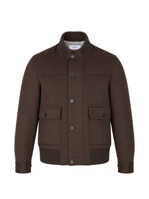 Lardini ribbed-trim button-up jacket