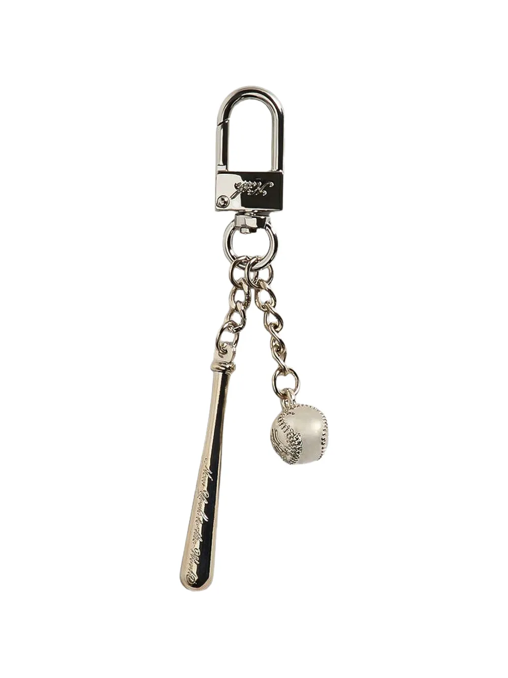 Kith X New York Yankees Baseball Bat Keychain In Silver