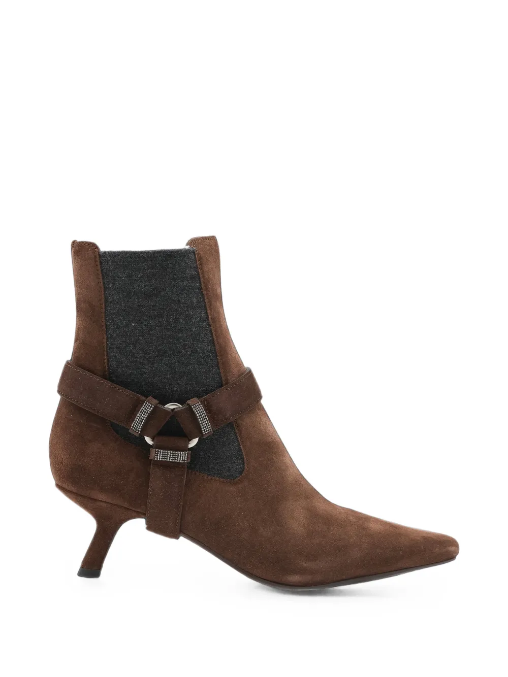Brunello Cucinelli Monili-embellished suede ankle boots