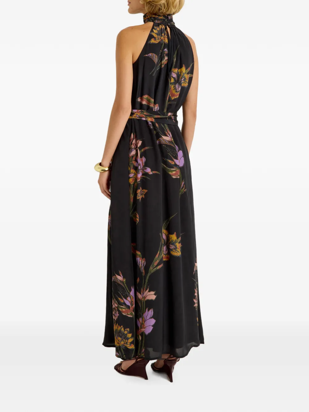 Marie Oliver Penelope maxi-jurk met bloemen-print Zwart