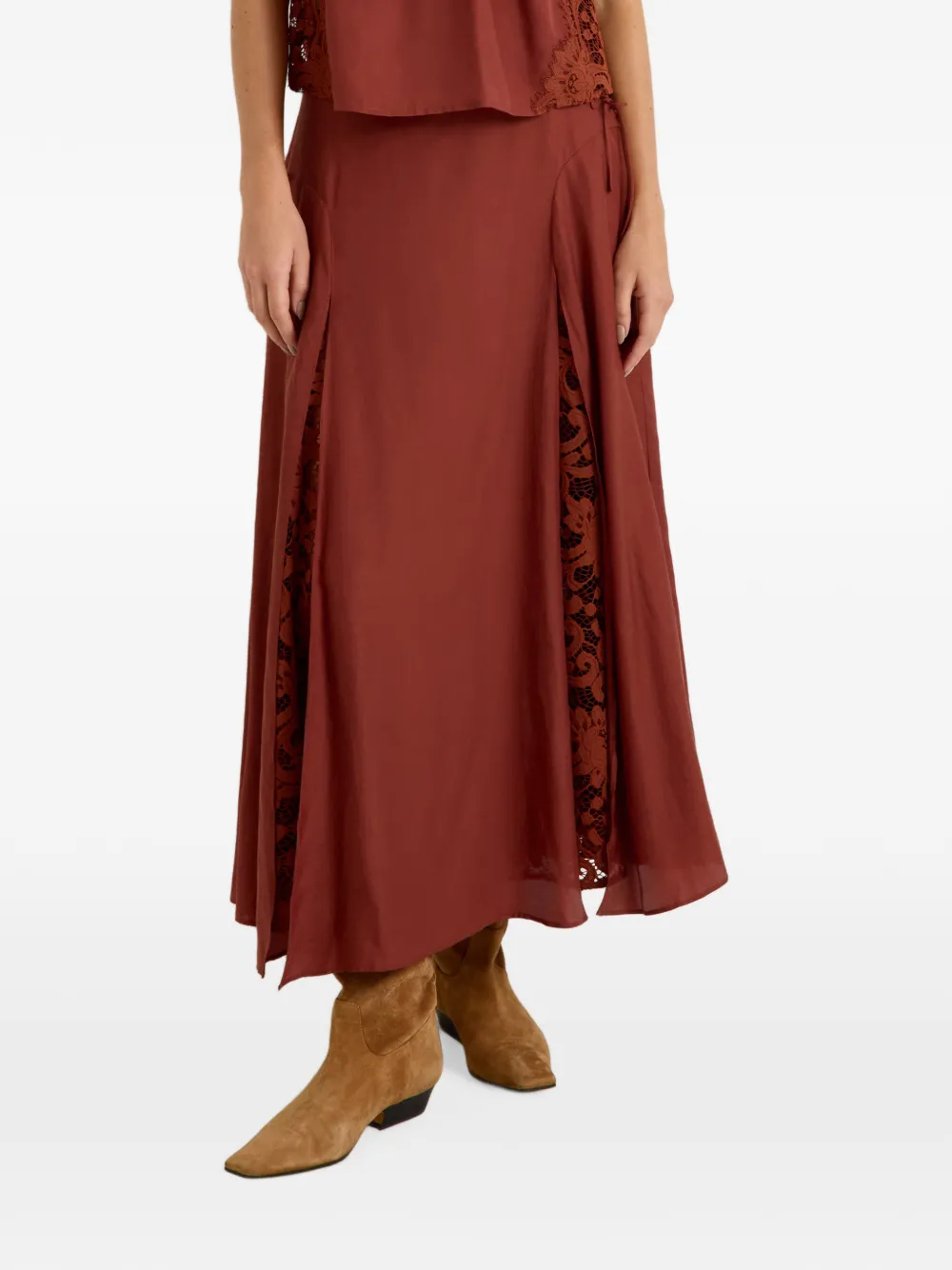 Marie Oliver Gracen lace-insert maxi skirt
