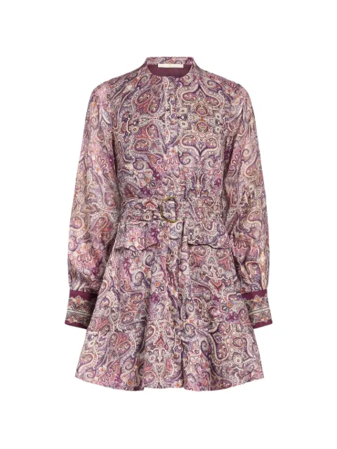 Marie Oliver robe courte ceinturée Hughes à motif cachemire