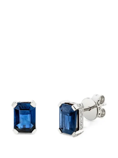 SHAY pendientes con diamante y zafiro