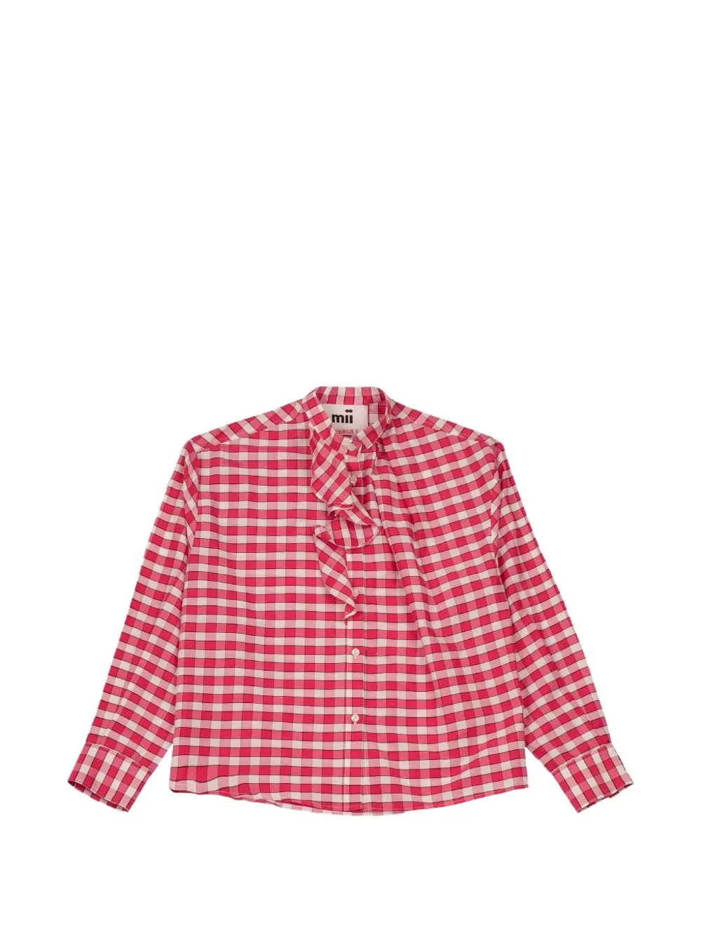 mii Jabo ruffled gingham shirt