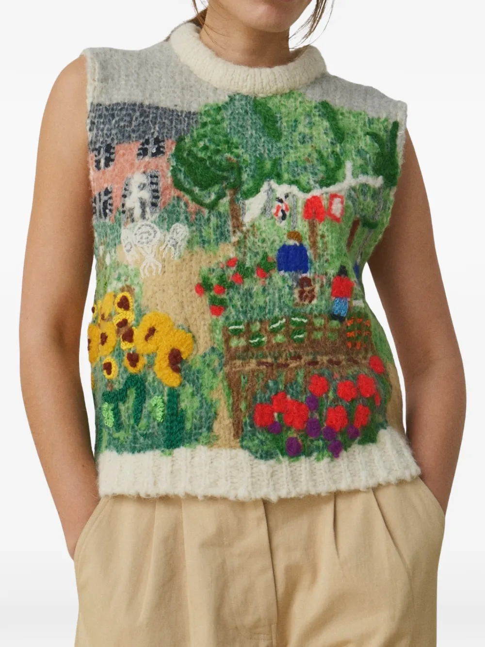mii June graphic-knit sweater