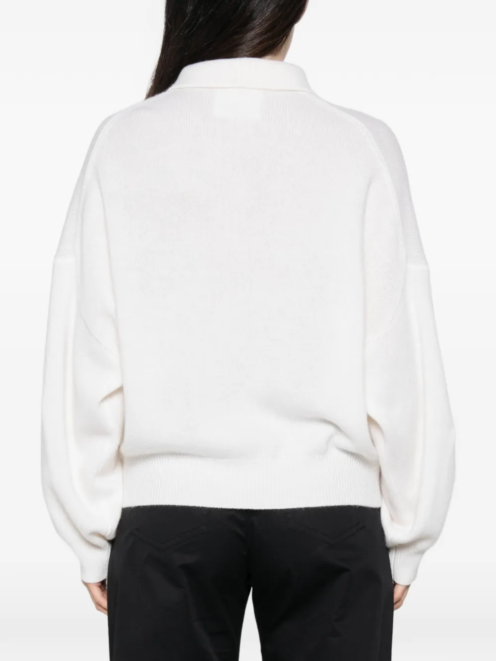 Lisa Yang Etta polo-collar sweater Wit