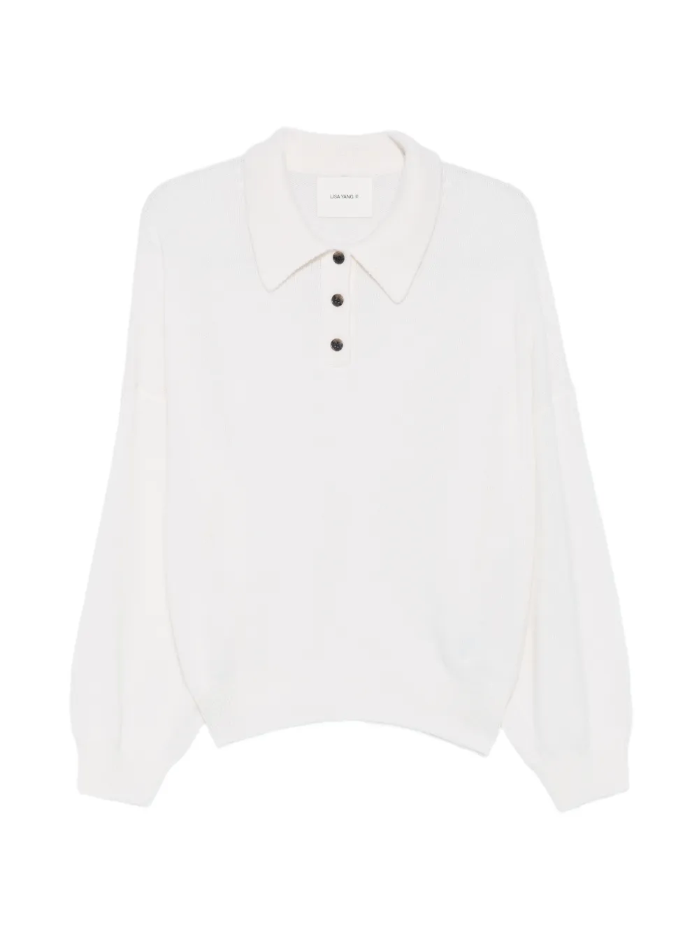 Lisa Yang Etta polo-collar sweater Wit