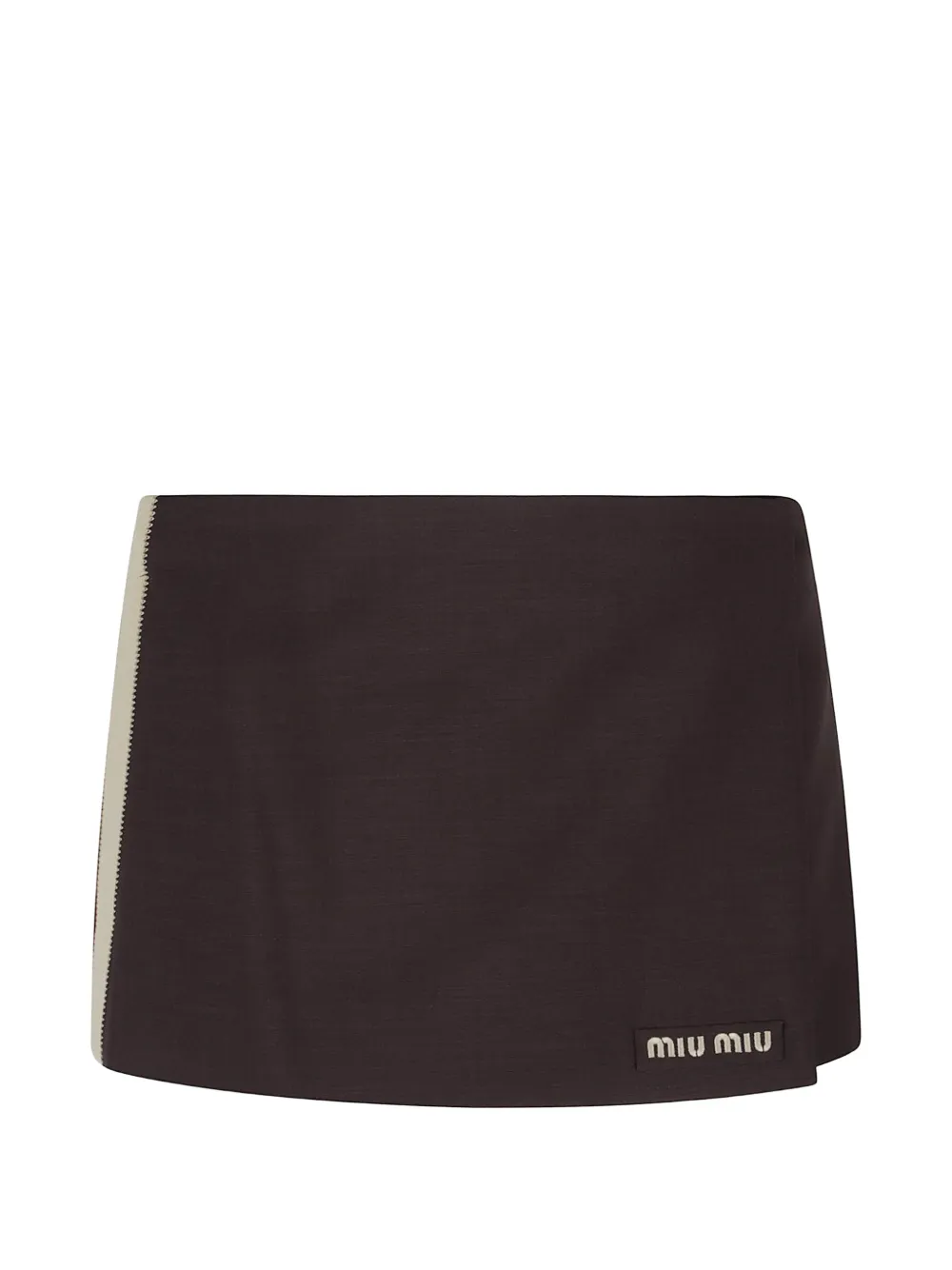 Miu Miu mini jupe en kid mohair - Marron Miu Miu mini jupe en kid mohair - Marron