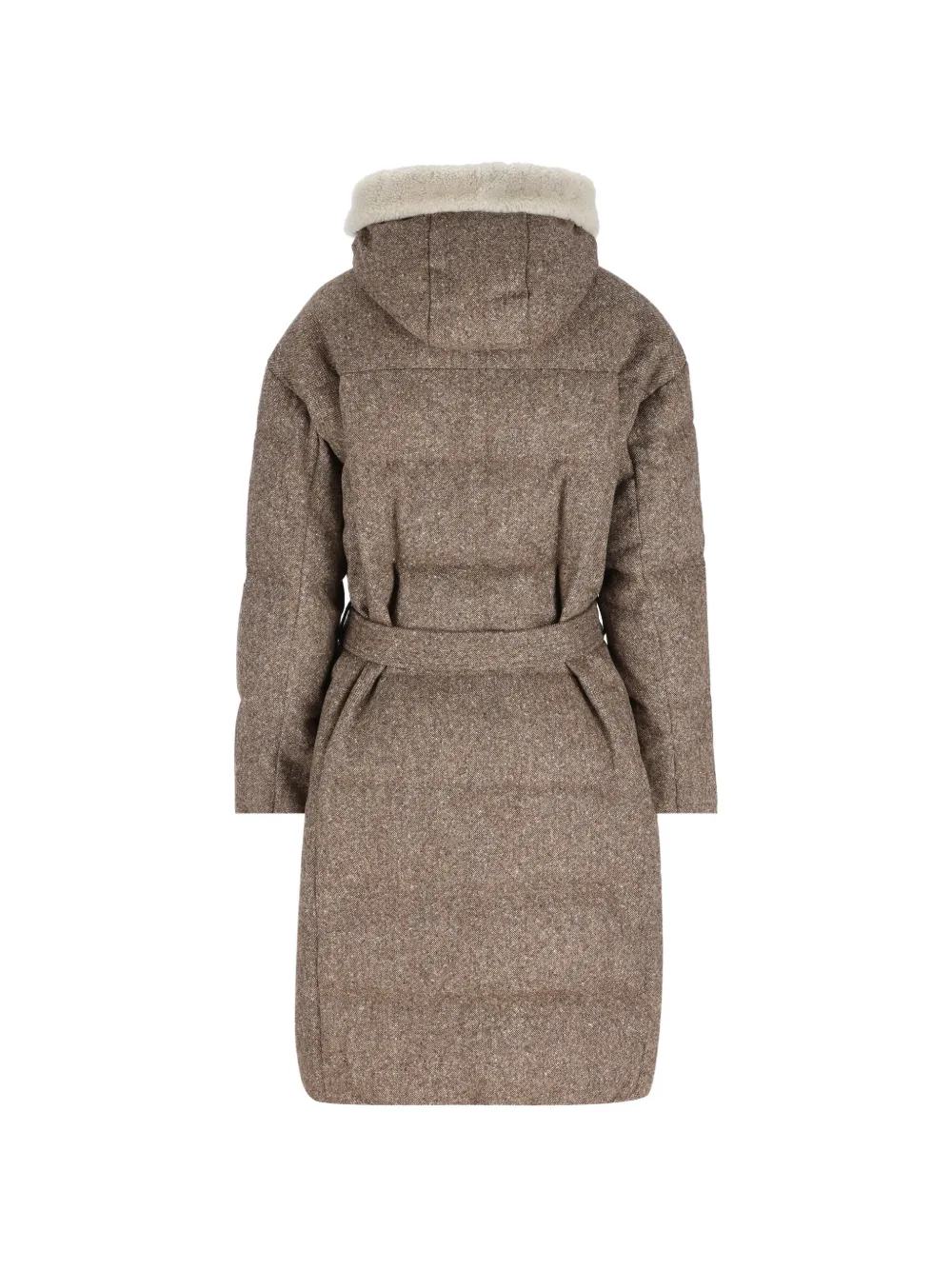 Brunello Cucinelli belted hooded coat Bruin