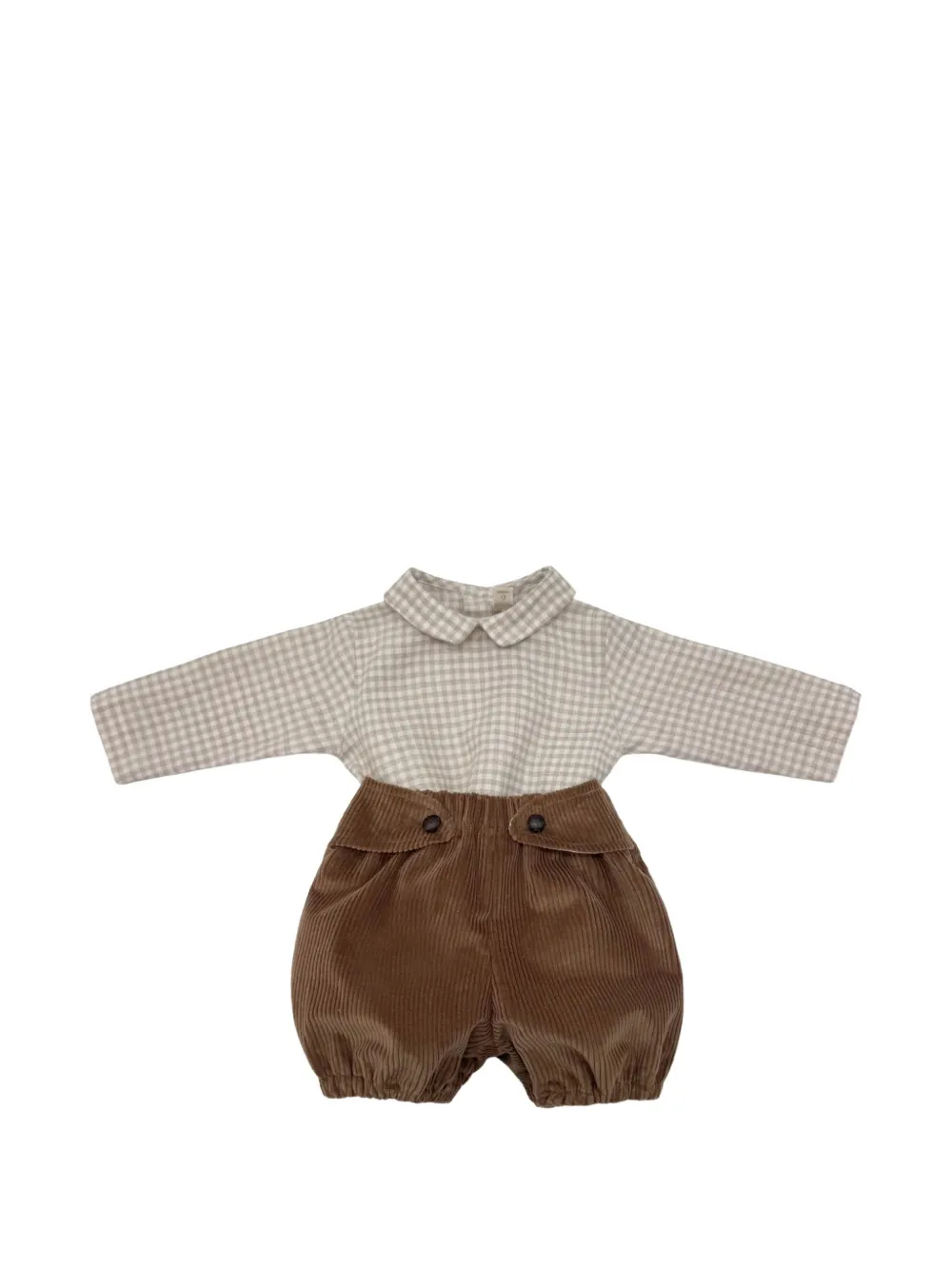 La Stupenderia check-print corduroy two-piece set Bruin