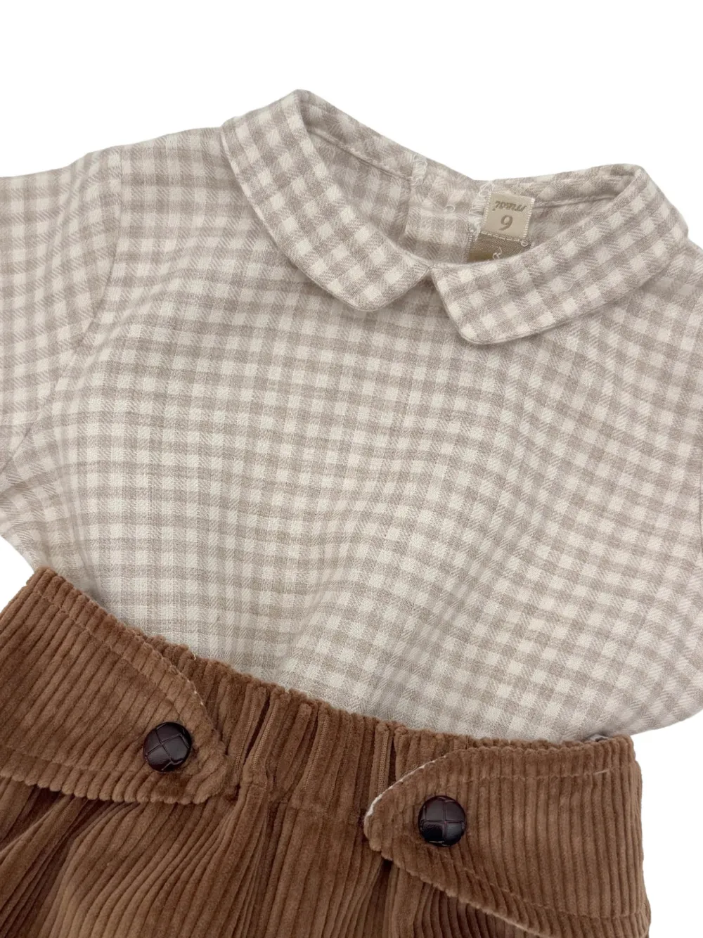 La Stupenderia check-print corduroy two-piece set Bruin