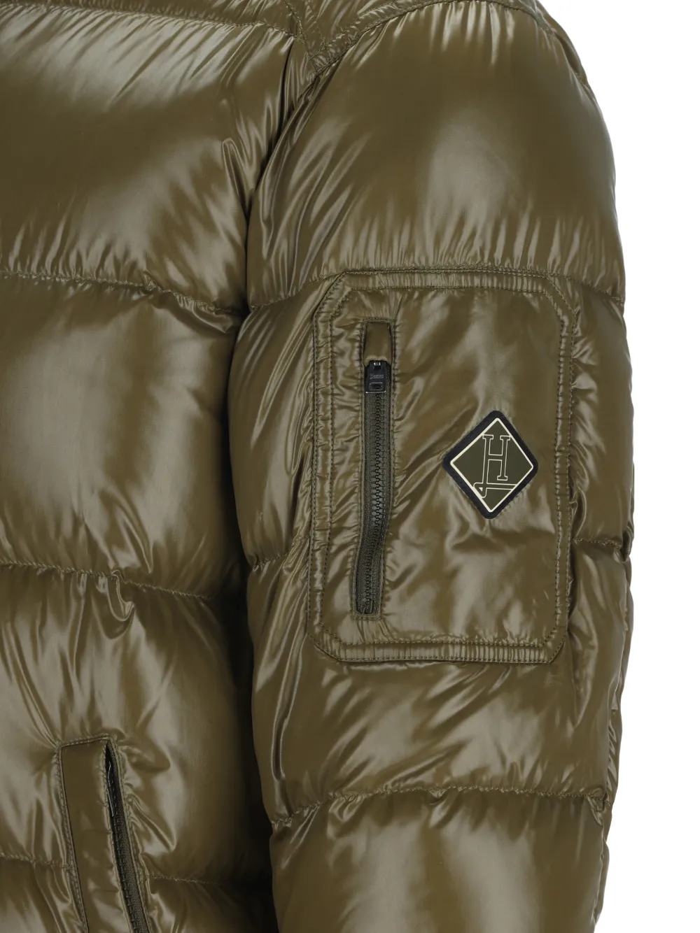 Herno quilted hooded jacket Groen