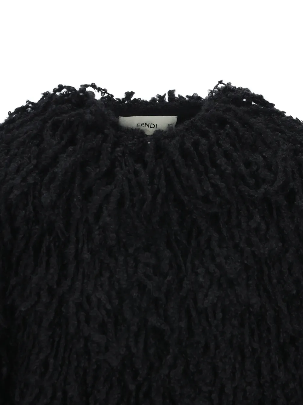 FENDI fringed-effect jacket Zwart