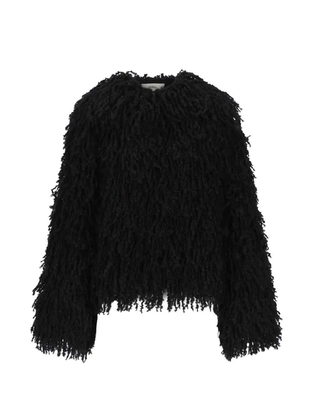 FENDI fringed-effect jacket Zwart