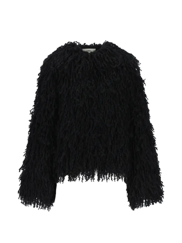 Fendi Fringed-effect Jacket in Black