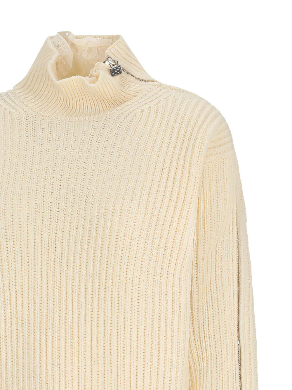 Giuseppe Di Morabito Trui met ritsdetail en kanten afwerking Beige