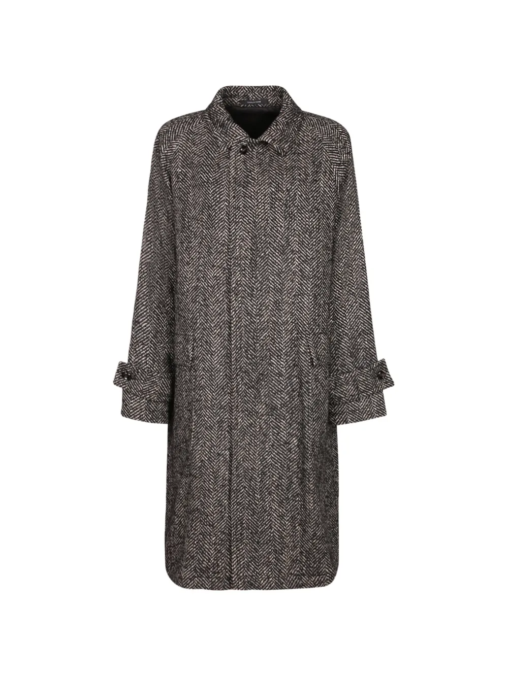 Tagliatore herringbone-pattern raglan-sleeve coat Zwart