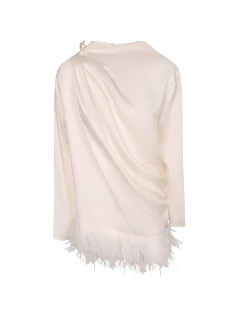 Fabiana Filippi feather-trim draped top - Neutrals