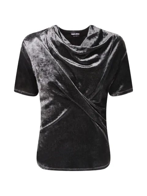 Giorgio Armani Camiseta de veludo drapeada