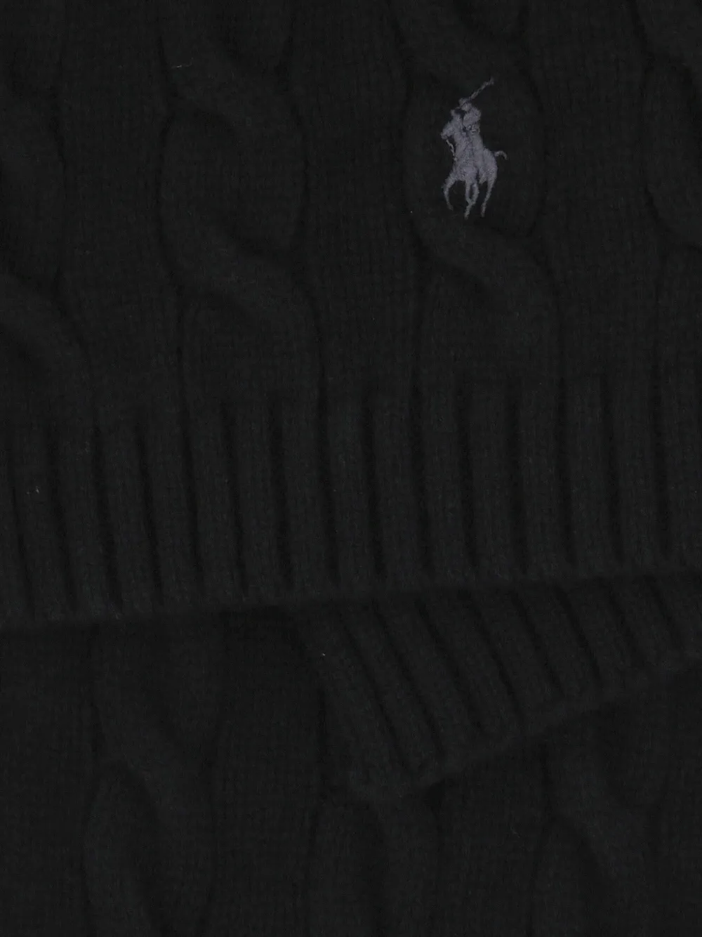 Polo Ralph Lauren Kabelgebreide sjaal met geborduurd logo Zwart