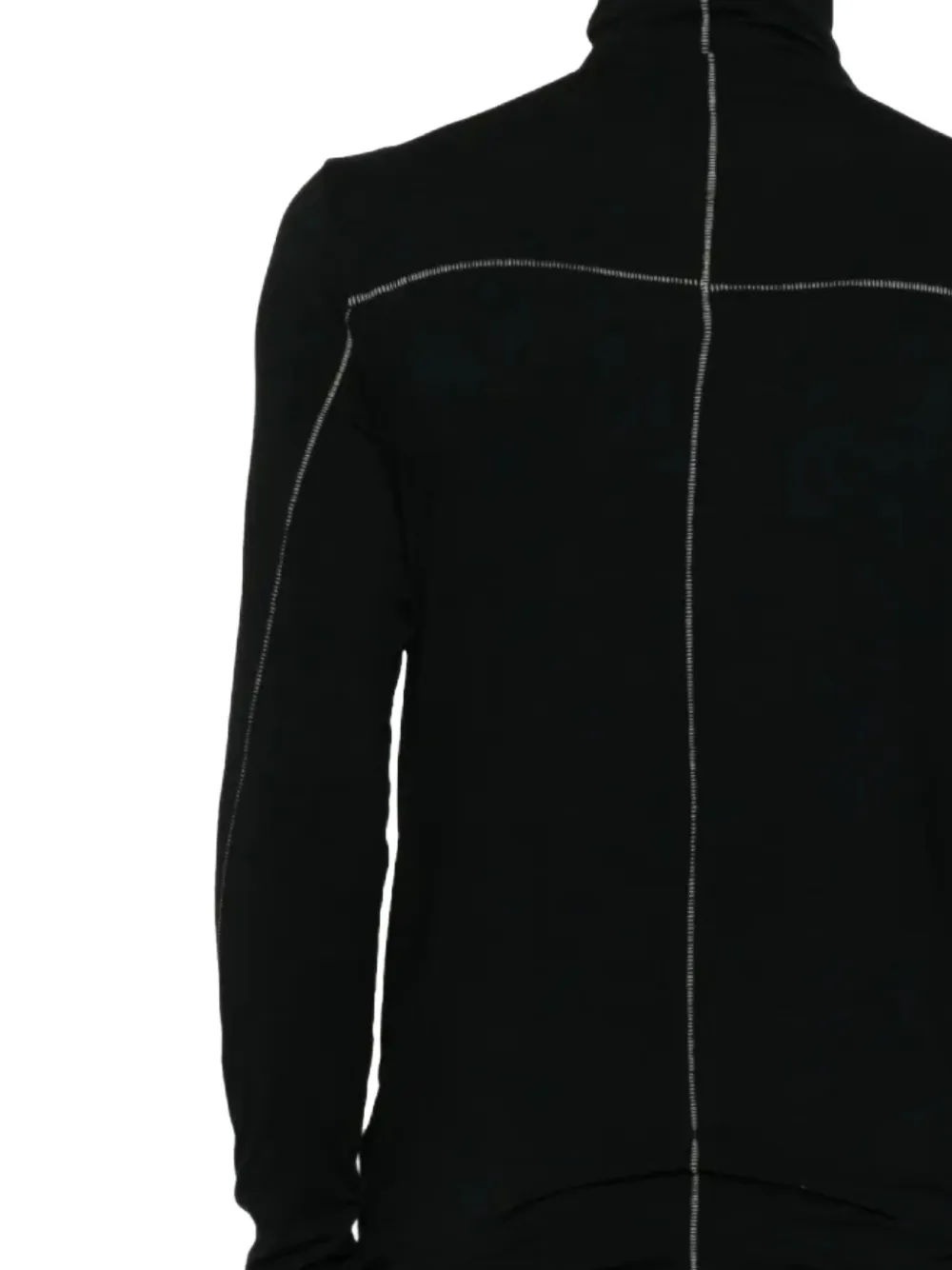 Thom Krom T-shirt met contrasterende stiksels en col Zwart