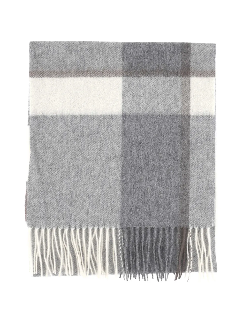 Purotatto check-pattern fringed scarf